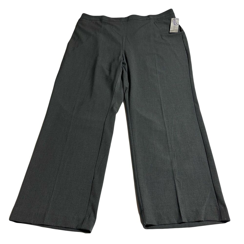 Catherines Pants Plus Size 2X Grey Refined Pull. on Elastic Back Flat Front NWT